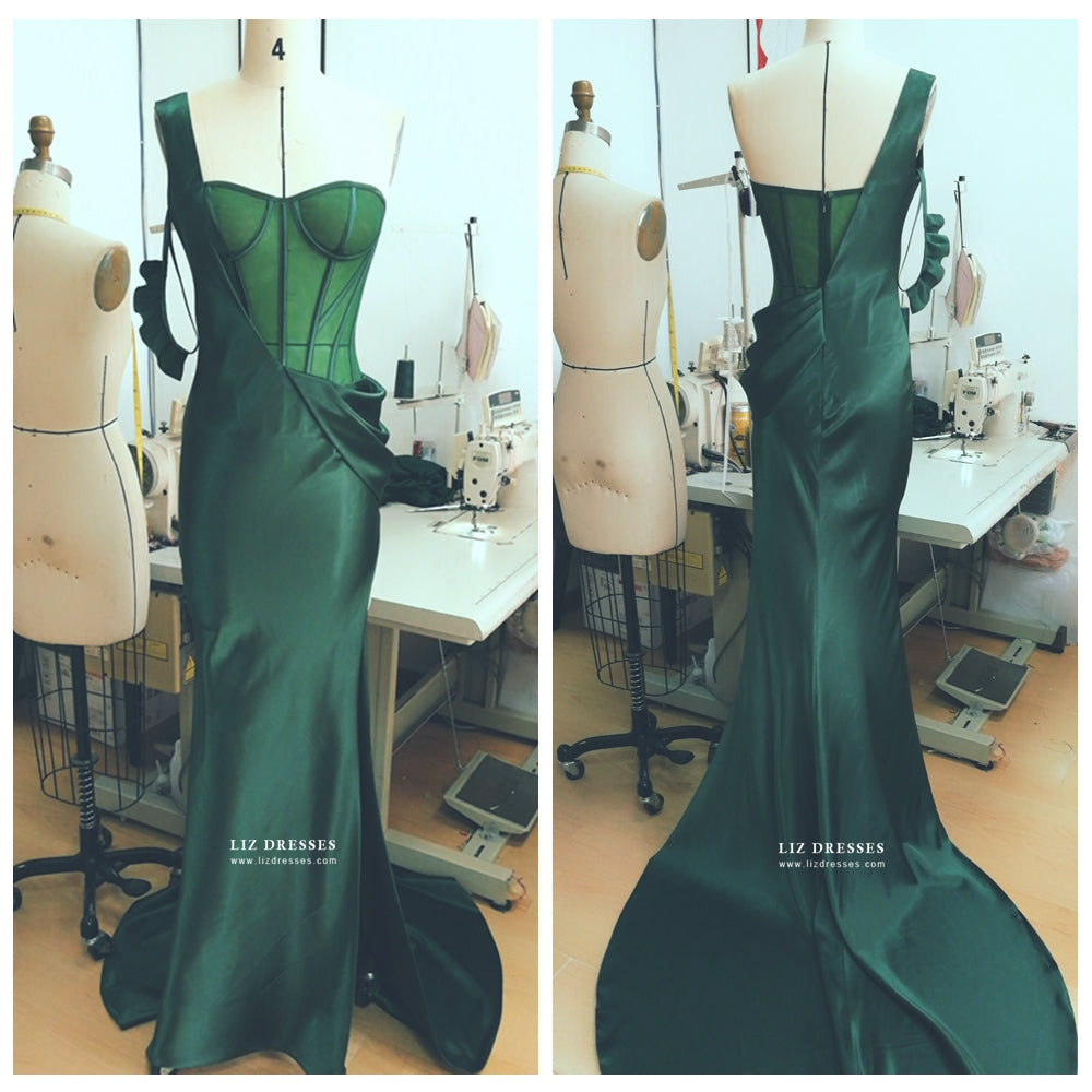 Zendaya Green Dress Corset Formal Prom gown