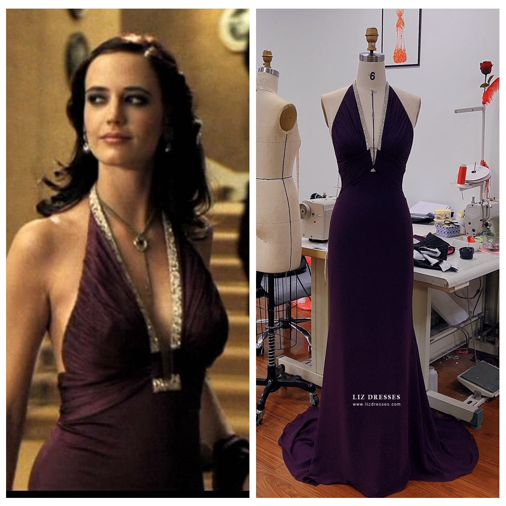 Eva Green Purple Dress Casino Royale Vesper Costume