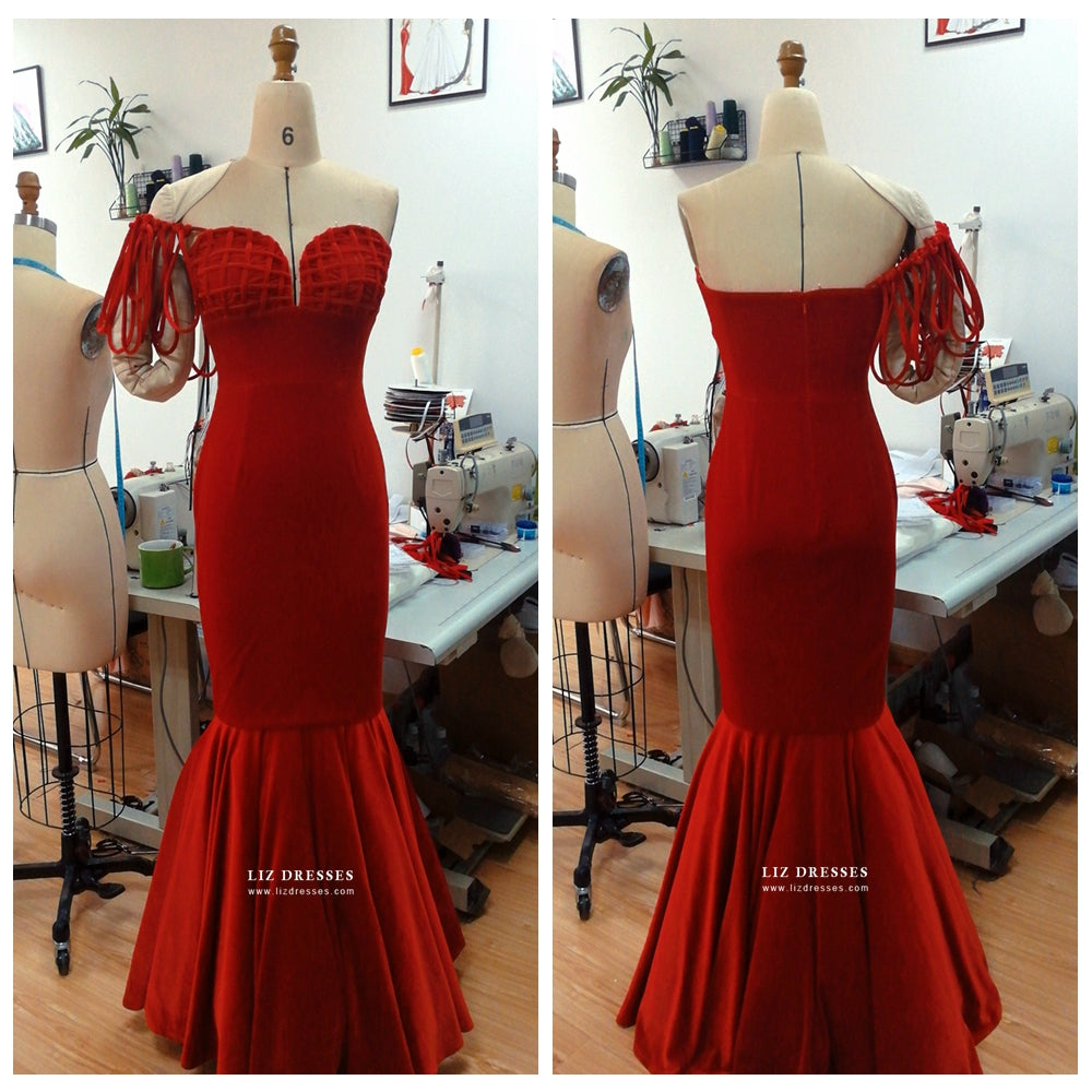 Marilyn Monroe Red Velvet Dress – lizdresses