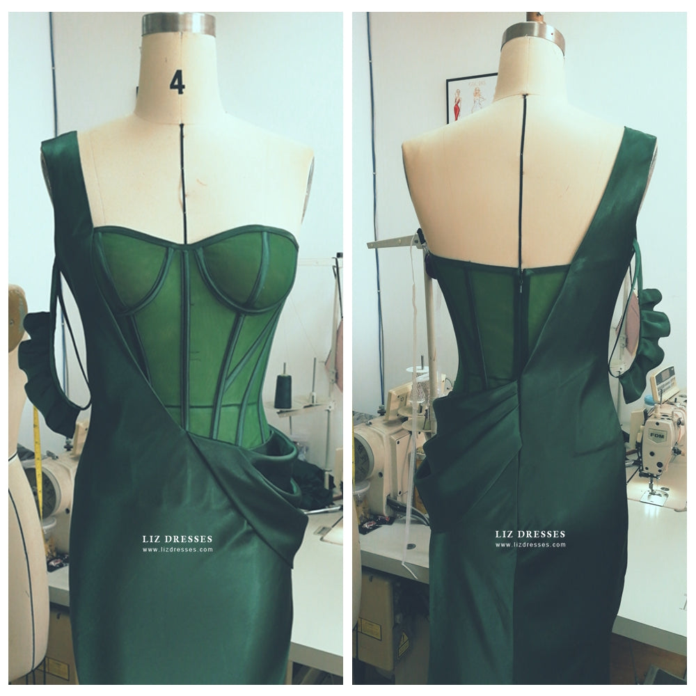 Zendaya Green Dress Corset Formal Prom gown – lizdresses